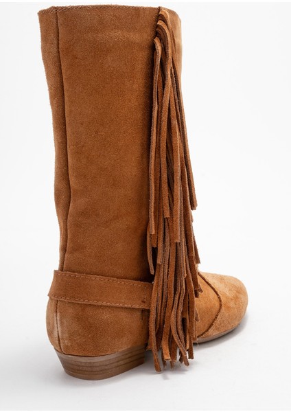 Selora Taba Süet Püsküllü Hakiki Deri Tokalı Kadın Western Bot indirimleri