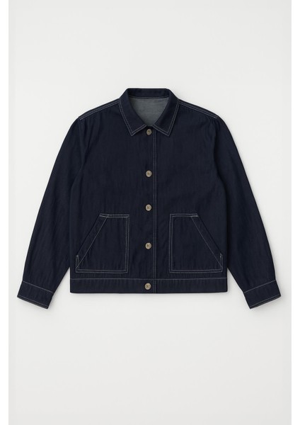 Kadın Rahat Kalıp Günlük Jean Gömlek Ceket