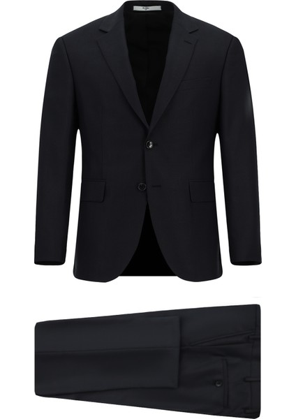 Slim Fit Kareli Takım Elbise