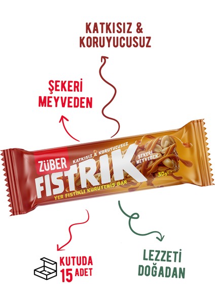Fıstrık Yer Fıstıklı Kuruyemiş Bar 30G X 15 Adet fiyatları