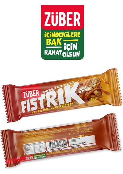 Fıstrık Yer Fıstıklı Kuruyemiş Bar 30G X 15 Adet indirimleri