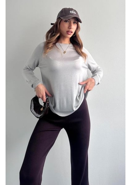 Kadın Italyan Yaka Yanları Yırtmaç Detaylı Ince Triko Kazak modelleri