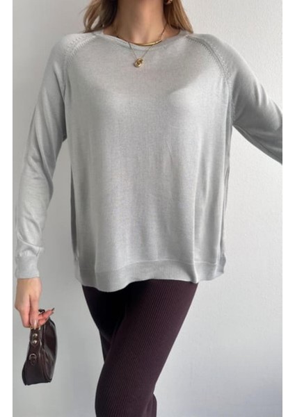 Kadın Italyan Yaka Yanları Yırtmaç Detaylı Ince Triko Kazak indirimleri