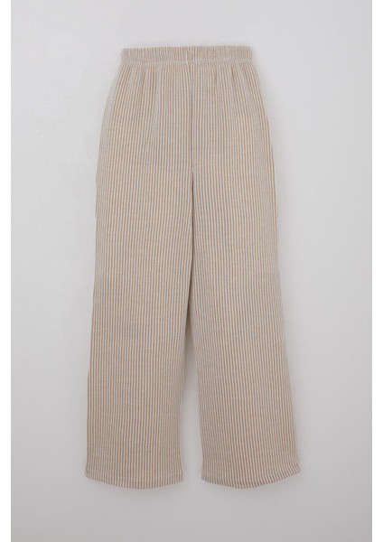 Kız Çocuk Pantolon Çizgili Bağcık Aksesuarlı Beli Lastik Detaylı 8-14 Yaş, Karışık Renk fiyatları