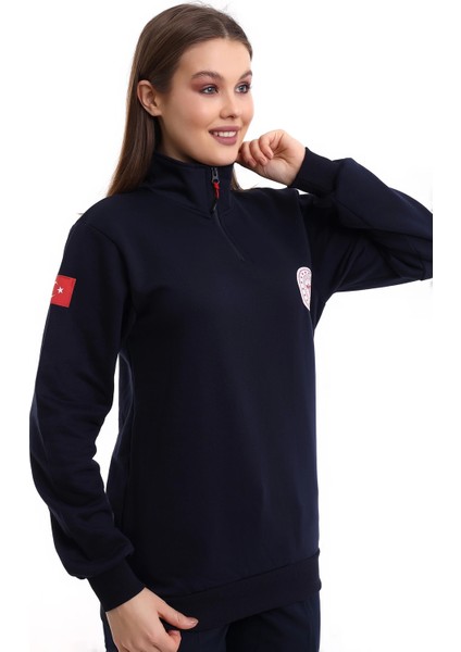 Paramedik Sweatshirt Kışlık Unisex Balıkçı Yaka - Lacivert indirimleri