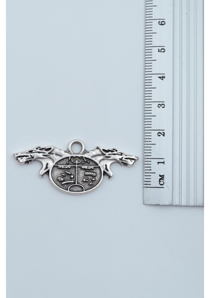 Kam - Şaman Davulu Kurt Gümüş Kaplama Deri İp Kolye modelleri