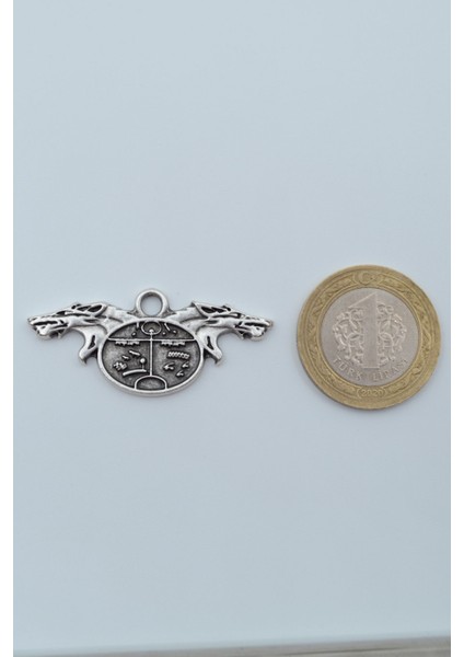 Kam - Şaman Davulu Kurt Gümüş Kaplama Deri İp Kolye fırsatları