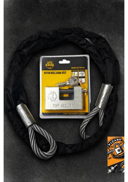 Motorsiklet 14 mm 2.5 Metre Çelik Halat Motorsiklet Zincir Kilit Scooter Kilidi Motor Kilidi