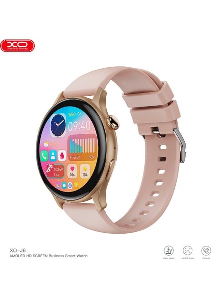 J6 Yuvarlak Slim Kasa IP68 Sertifikalı Suya Dayanıklı Android iPhone Uyumlu Akıllı Saat