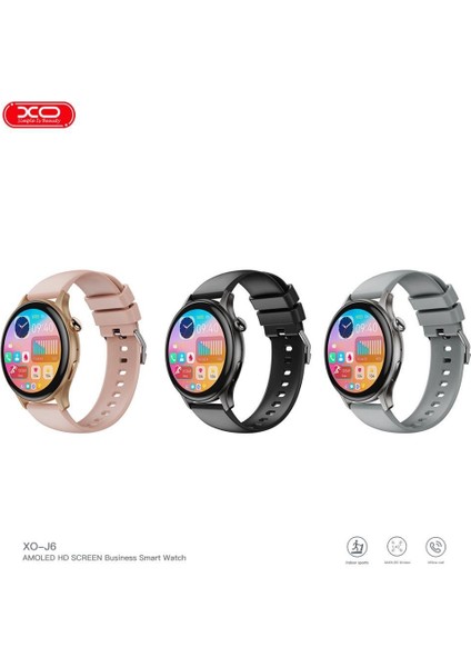 J6 Yuvarlak Slim Kasa IP68 Sertifikalı Suya Dayanıklı Android iPhone Uyumlu Akıllı Saat modelleri