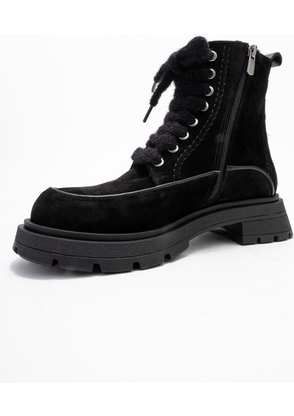 Mına Siyah Süet Hakiki Deri Kadın Postal Bot fırsatları