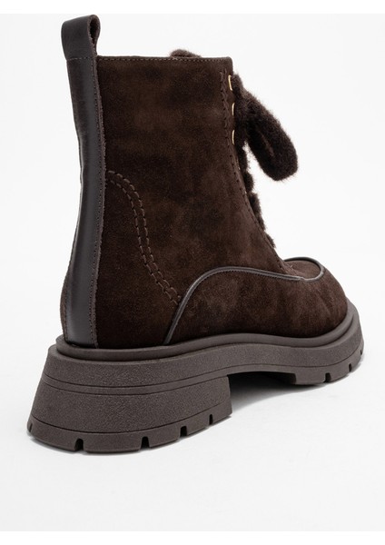 Mına Kahverengi Süet Hakiki Deri Kadın Postal Bot indirimleri