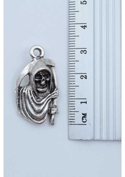 Tırpanlı Azrail Gümüş Kaplama Deri Ip Kolye modelleri