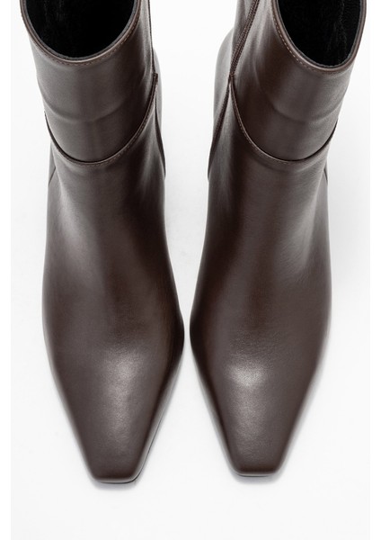 Elıas Kahverengi Cilt Hakiki Deri Kadın Blok Topuklu Bot fiyatları