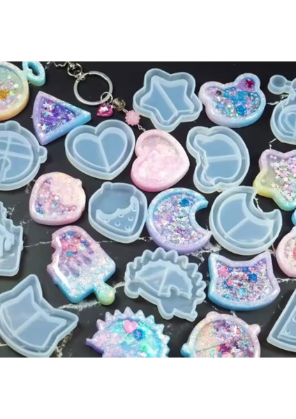 Ay Silikon Anahtarlık Kalıbı Epoksi Reçine Yapımı