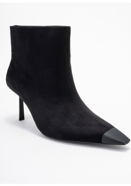 Rassel Siyah Süet Mat Burunlu Kadın Ince Topuklu Bot modelleri
