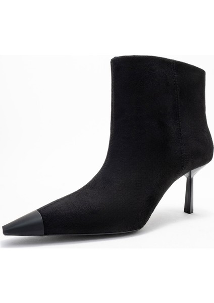 Rassel Siyah Süet Mat Burunlu Kadın Ince Topuklu Bot fırsatları