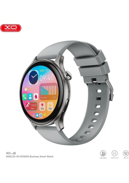 J6 Yuvarlak Slim Kasa IP68 Sertifikalı Suya Dayanıklı Android iPhone Uyumlu Akıllı Saat