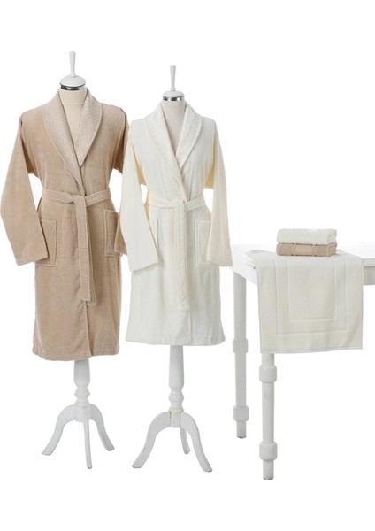 Cillemia Aile Seti Banyo Takımı 5 Parça Bej-Krem