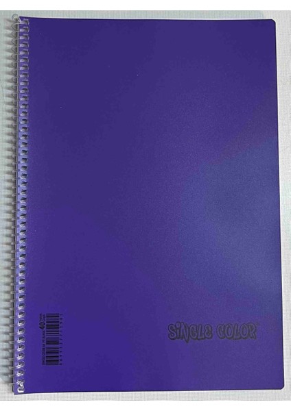 Sıngle Color A4 40 Yaprak Çizgili Pp Kapak Spiralli Defter Mor