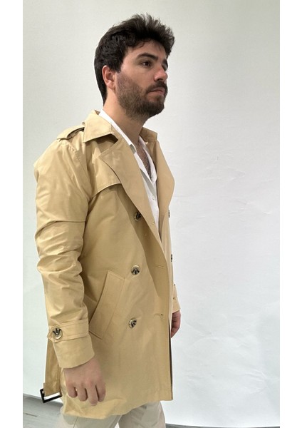 Bej Erkek Trençkot