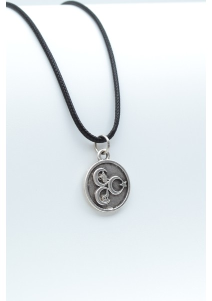 3 Hilal - Ay Yıldız - Kurt- Tuğra Gümüş Kaplama Deri Ip Kolye