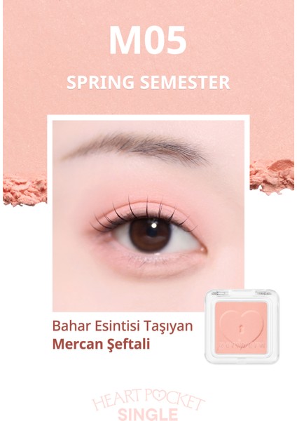 Kişiselleştirilebilir Mat Tekli Far PERIPERA Heart Pocket Single (M05 Spring Semester) fiyatları