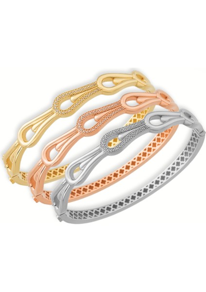 14 Ayar Taşlı Su Damlası Bilezik - 11,70GR.