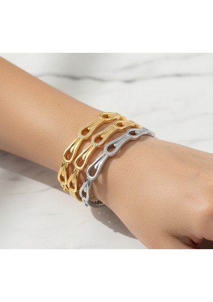 14 Ayar Taşlı Su Damlası Bilezik - 11,70GR. fiyatları