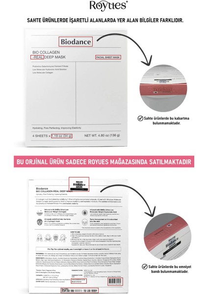 Biodance Bio Collagen Mask, Nemlendirici Yüz Maskesi, Cam Cilt Kore Maskesi,made In Korea (4 Adet) fiyatları