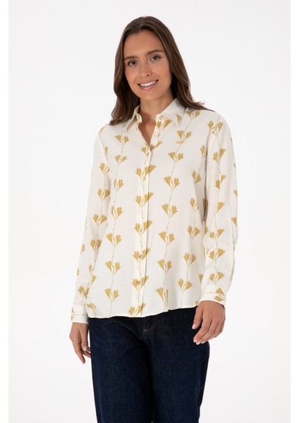 Kadın Gömlek Desenli 50308637-VR256