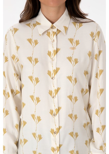 Kadın Gömlek Desenli 50308637-VR256