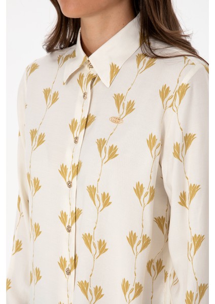 Kadın Gömlek Desenli 50308637-VR256