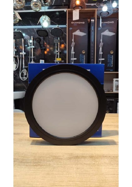 24 Watt Oval Siyah Kasa Beyaz Işık Sıva Üstü LED Panel 6500K fiyatları