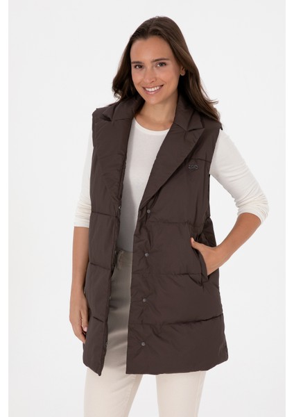 Kadın Koyu Kahverengi Yelek (Dokuma) 50308605-VR084