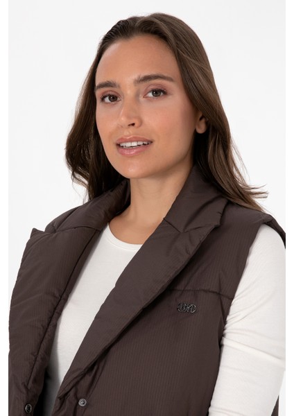 Kadın Koyu Kahverengi Yelek (Dokuma) 50308605-VR084 fiyatları