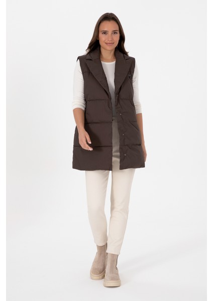 Kadın Koyu Kahverengi Yelek (Dokuma) 50308605-VR084 fırsatları