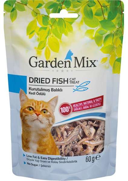Techmrt Garden Mıx Kurutulmuş Balıklı Kedi Ödülü 60 gr