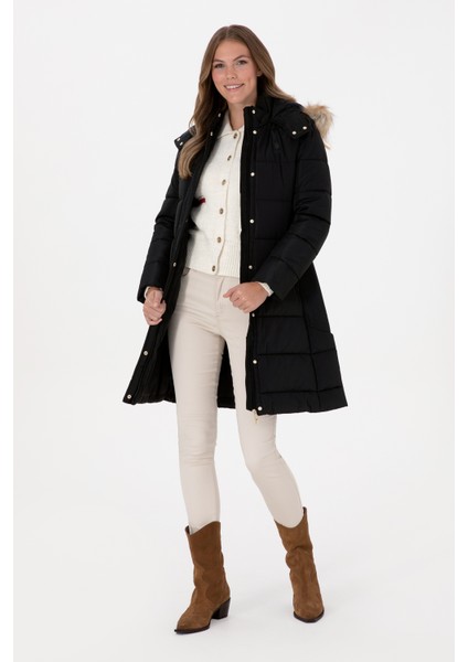 Kadın Siyah Kaban 50308001-VR046 fırsatları