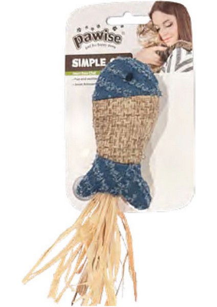 Techmrt Pawise Simple Cat Hasır Kedi Oyuncağı Balık