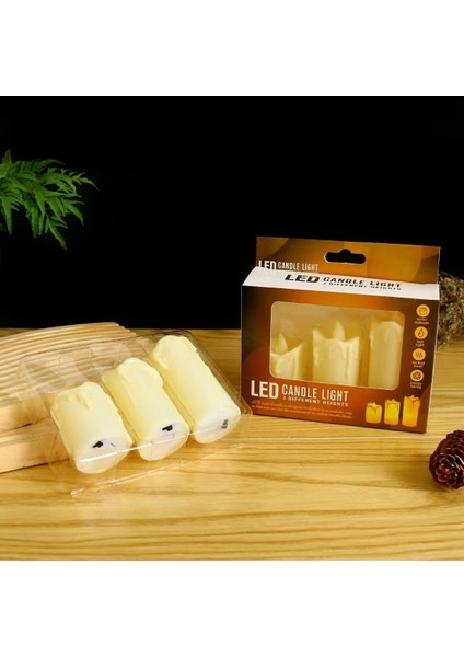 Romantik Atmosfer Için Dekoratif LED Mum – Alev Efektli, 3’lü Paket fırsatları