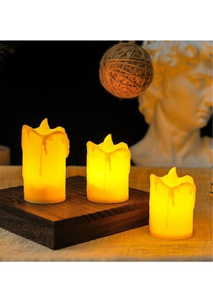 Romantik Atmosfer Için Dekoratif LED Mum – Alev Efektli, 3’lü Paket indirimleri
