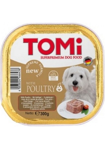 Techmrt Tomi Köpek Kümes Hayvanlı Pate Alüminyum Yaş Mama 300GR (Pate)