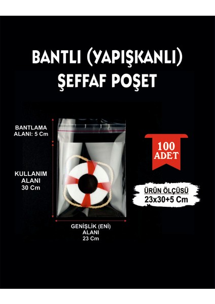 23X30+5 cm Şeffaf Jelatin Bantlı Poşet 100’LÜ | Çeyiz Poşeti Yapışkanlı Ambalaj Torbası