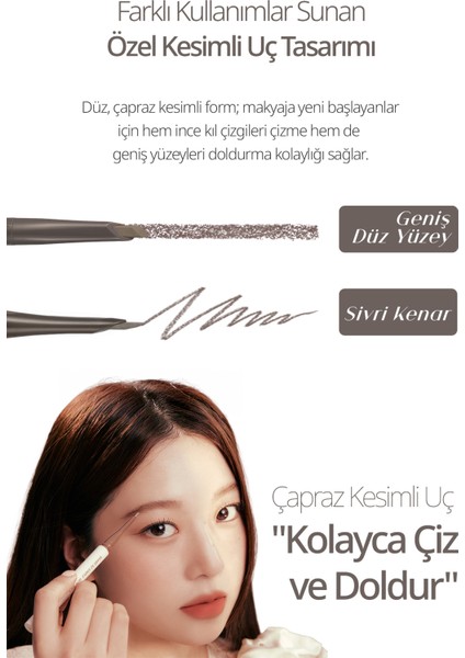 Ince ve Kalın Çizim Sunan, Fırçalı Kaş Kalemi Clıo Sharp So Simple Brow Pencil (01 Taupe Gray) modelleri