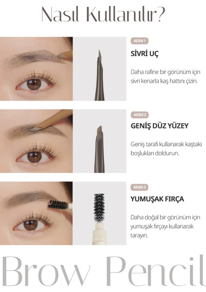 Ince ve Kalın Çizim Sunan, Fırçalı Kaş Kalemi Clıo Sharp So Simple Brow Pencil (01 Taupe Gray) indirimleri