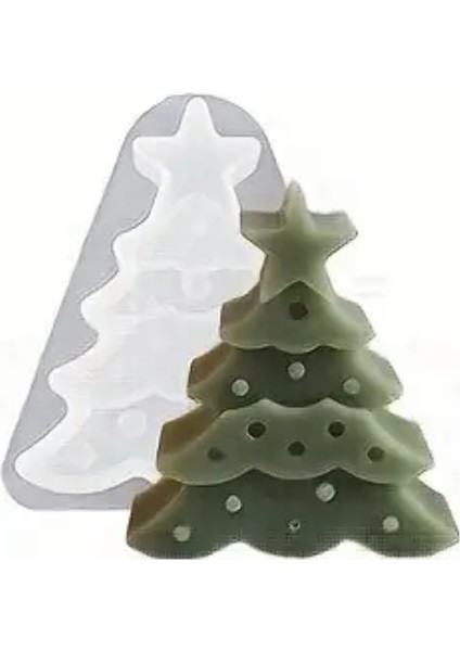 Yılbaşı Ağacı Christmas Silikon Mum Kalıbı