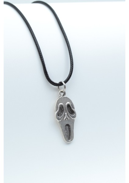 Scream - Çığlık Gümüş Kaplama Deri Ip Kolye