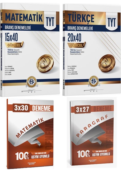 Anla Kazan + Bilgi Sarmal Tyt Türkçe Matematik Deneme Seti 4 Lü
