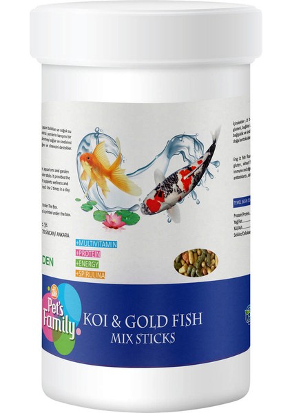 Techmrt Pets Family Koi & Gold Fish Mix Sticks 1L/100G x 2 Adet